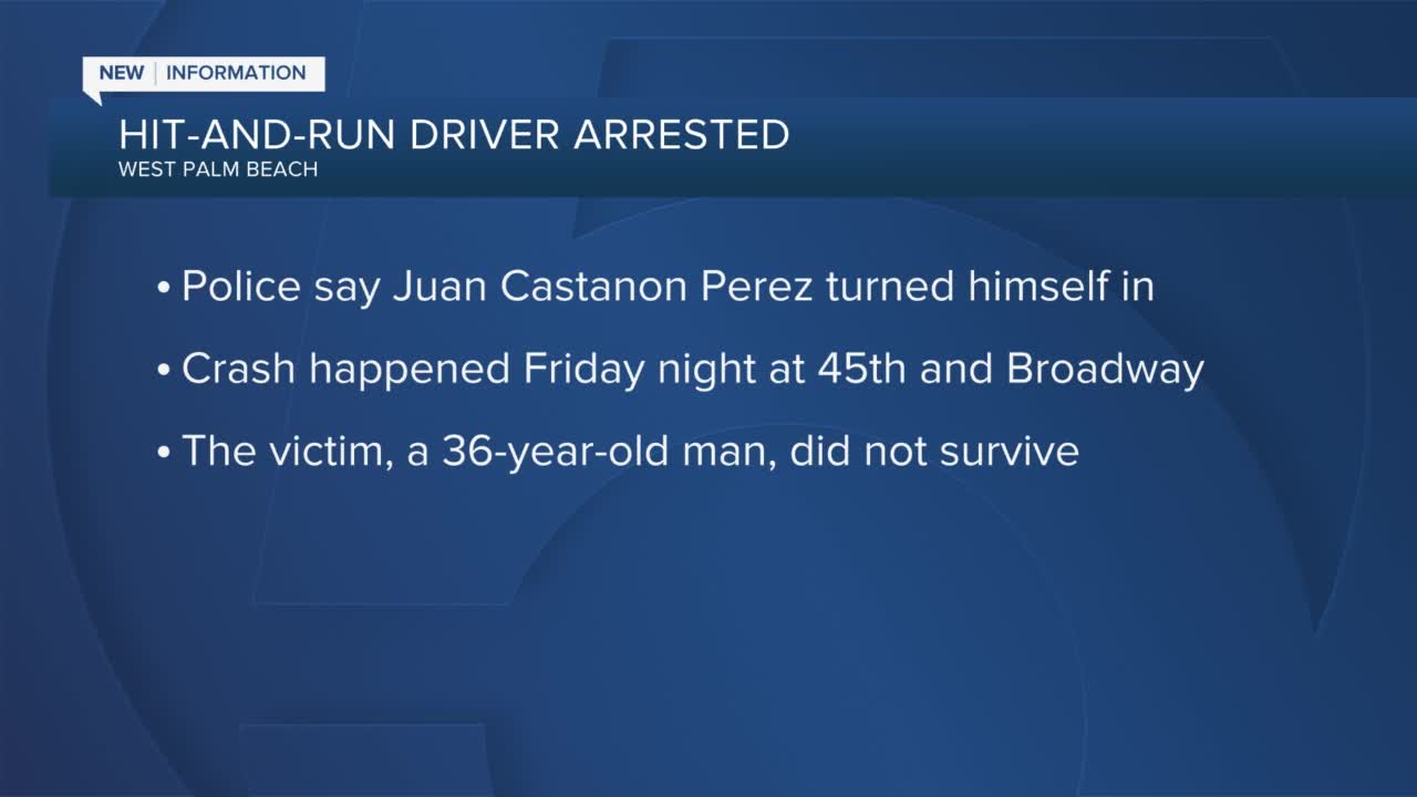 Hit and run driver arrested in West Palm Beach