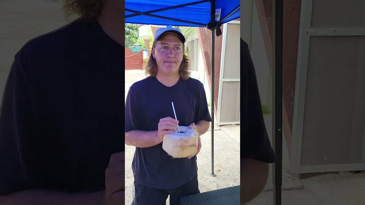 my first ever fresh coconut in the Philippines.