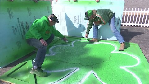 New London turns the town green as community members paint shamrocks