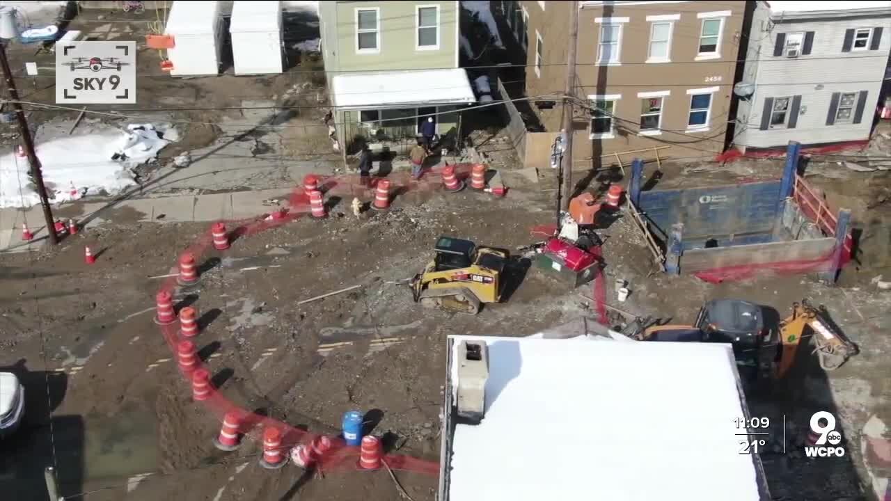 East End water main breaks a second time, reopens sinkhole