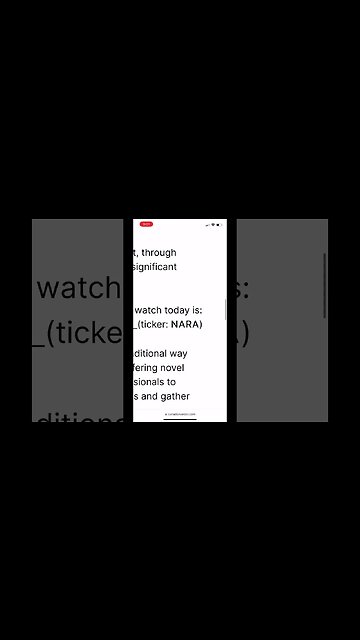 NARA looks interesting! I will make a video and discuss possible investment! #NARA #story #share