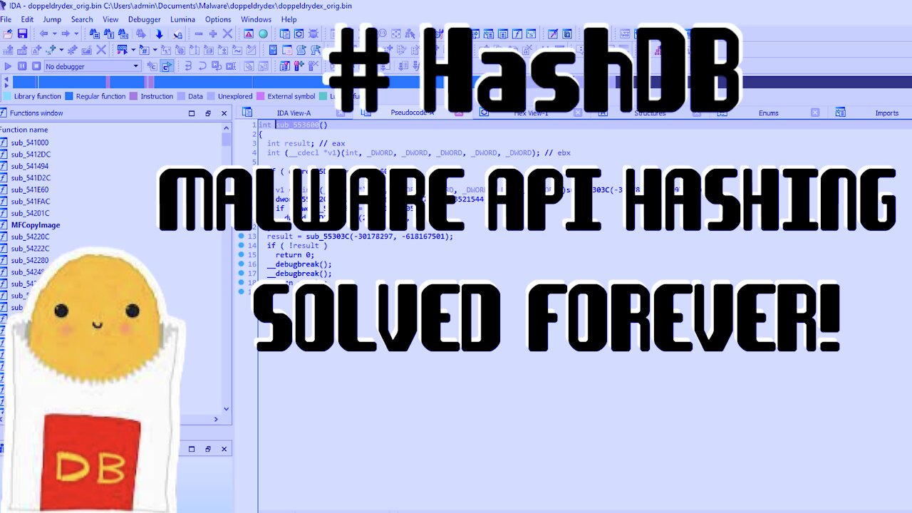 HashDB - Malware API Hashing Obfuscation Solved Forever (Not Clickbait)