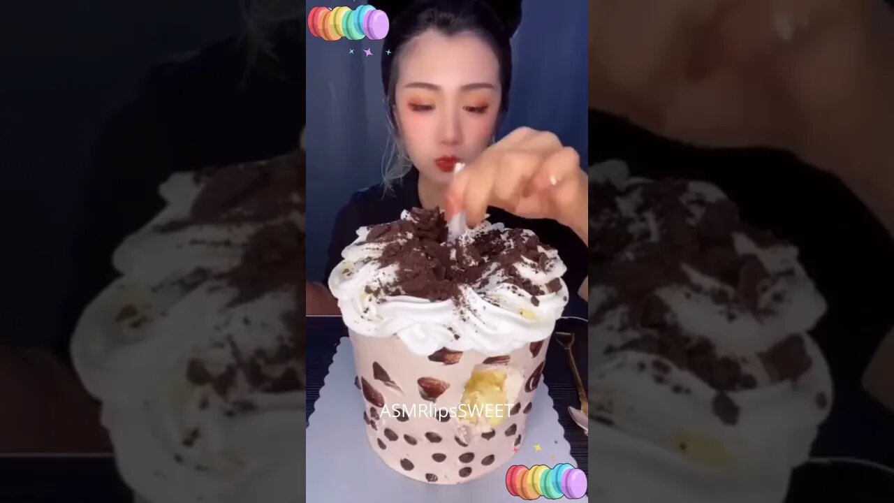 DESSERT MUKBANG ASMR OREO MILK TEA CAKE KWAI/KUAISHOU I EATING #ASMR#MUKBANG#DESSERT #shortsasmr