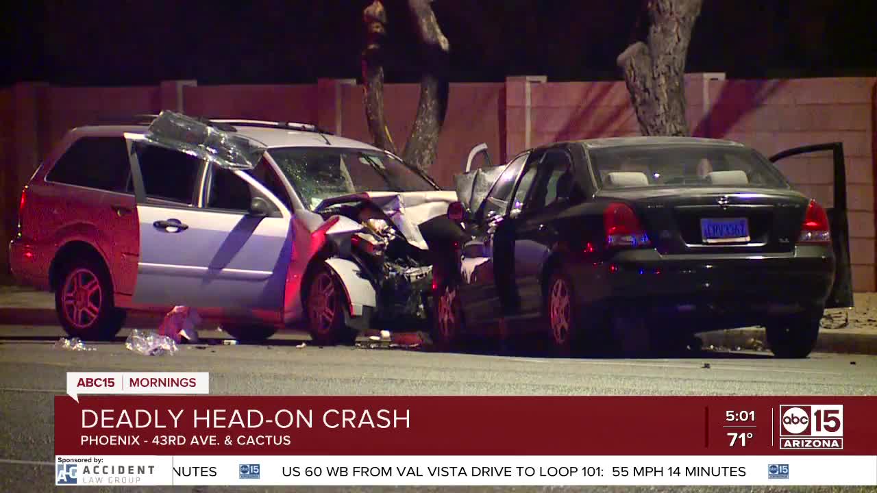 Deadly head-on crash near 43rd Avenue and Cactus Road