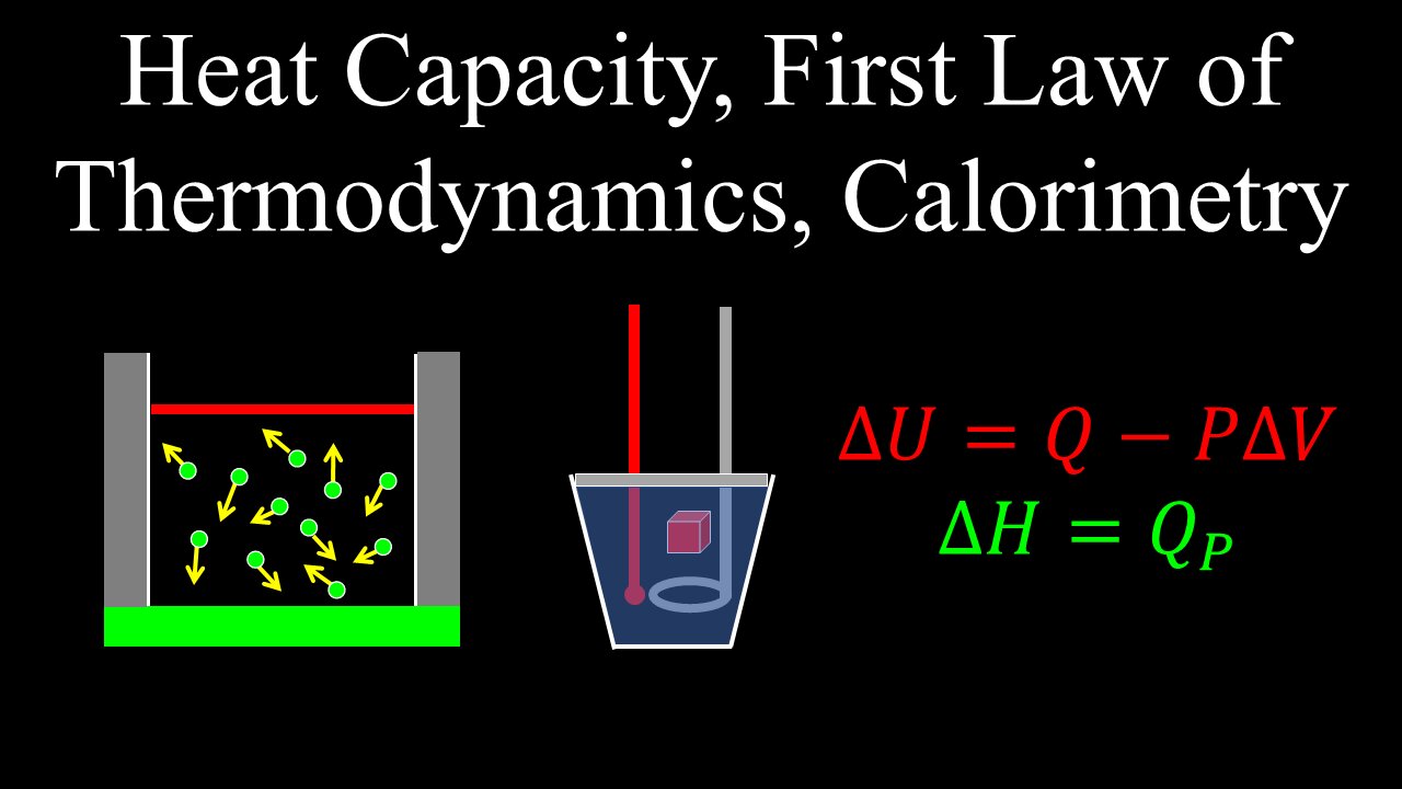 Heat Capacity, First Law of Thermodynamics, Enthalpy, State Variables, Calorimetry - Chemistry