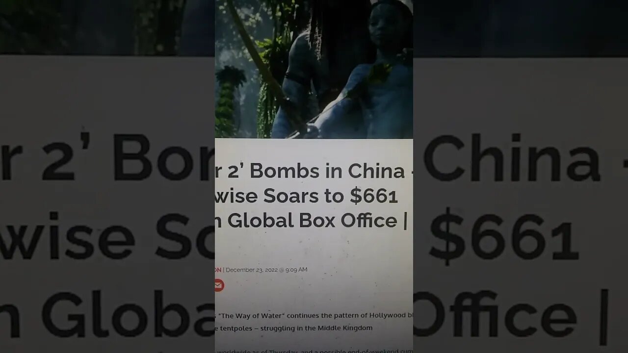 Avatar 2 Bombs in China - Disney's Commie Allies Fails Them