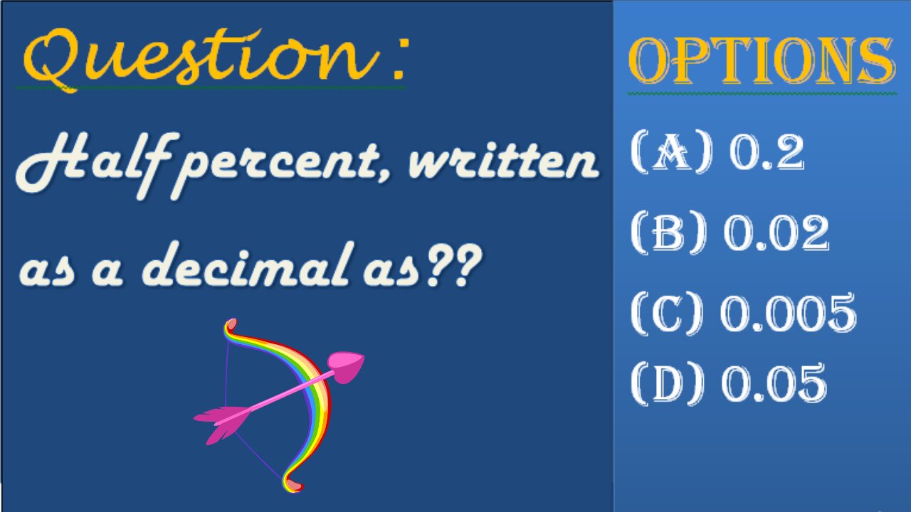 Can you write the HALF PERCENT as a decimal ? | According to you what is the correct answer ?