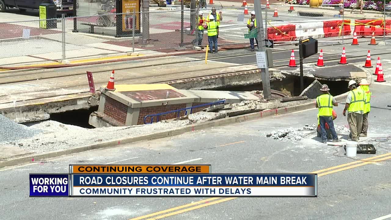 Road closures continue after water main break