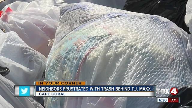 Neighbors Frustrated with Trash Behind Del Prado Mall