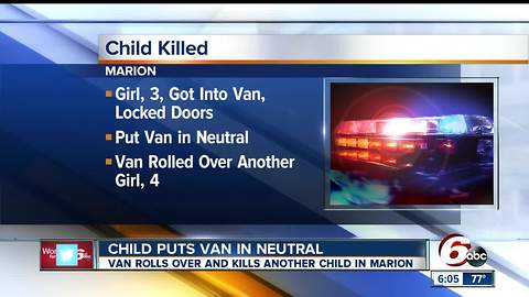 Child puts van into neutral, rolls over 4-year-old