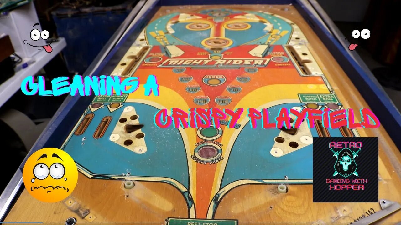 Bally Night Rider Solid State Cleaning Our Crispy Playfield / How Bad Is It Ep 5