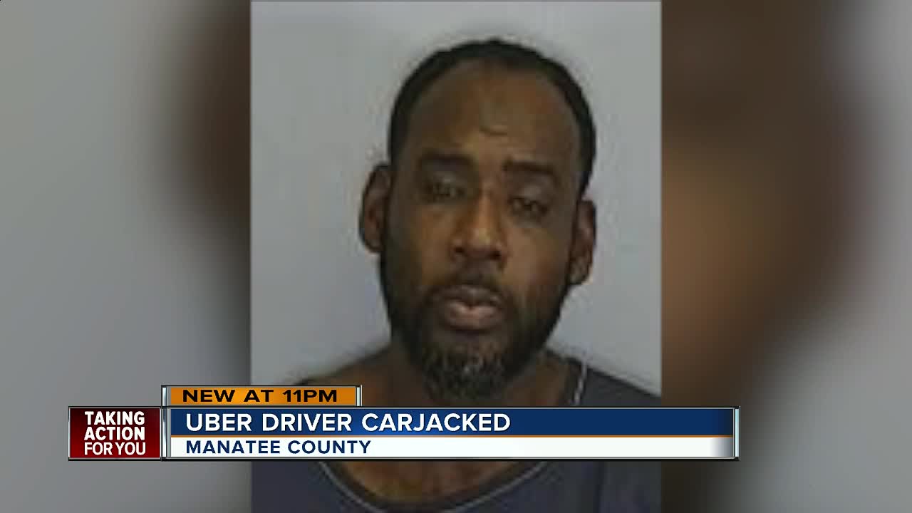 Passenger carjacks Uber driver in Manatee County before crashing vehicle into retention pond