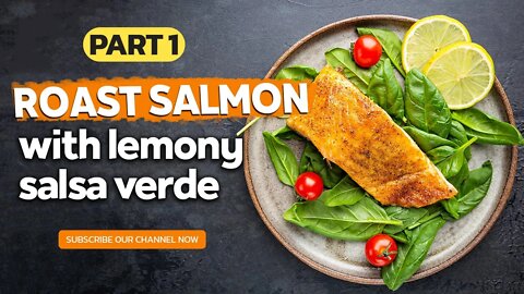 roast salmon with salsa Verde part 1 #shorts