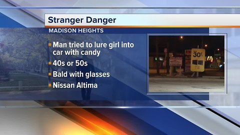 Man tries to lure girl into car with candy in Madison Heights