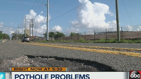 Palm Avenue potholes causing Tampa drivers problems