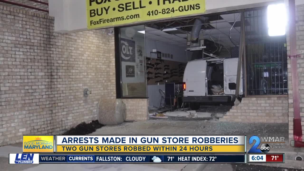 Arrests made in gun store robberies; police searching for additional stolen guns