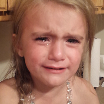 A Girl Cries For Her Boogers