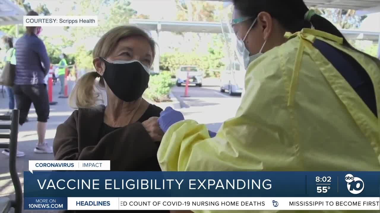 Vaccine eligibility expanding