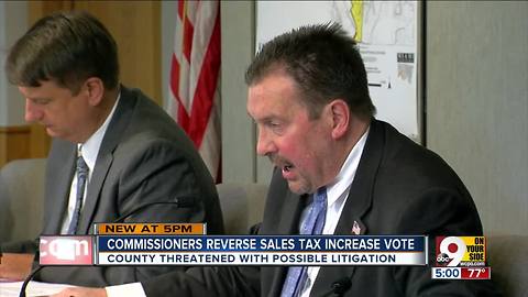 Commissioners backtrack on sales tax hike