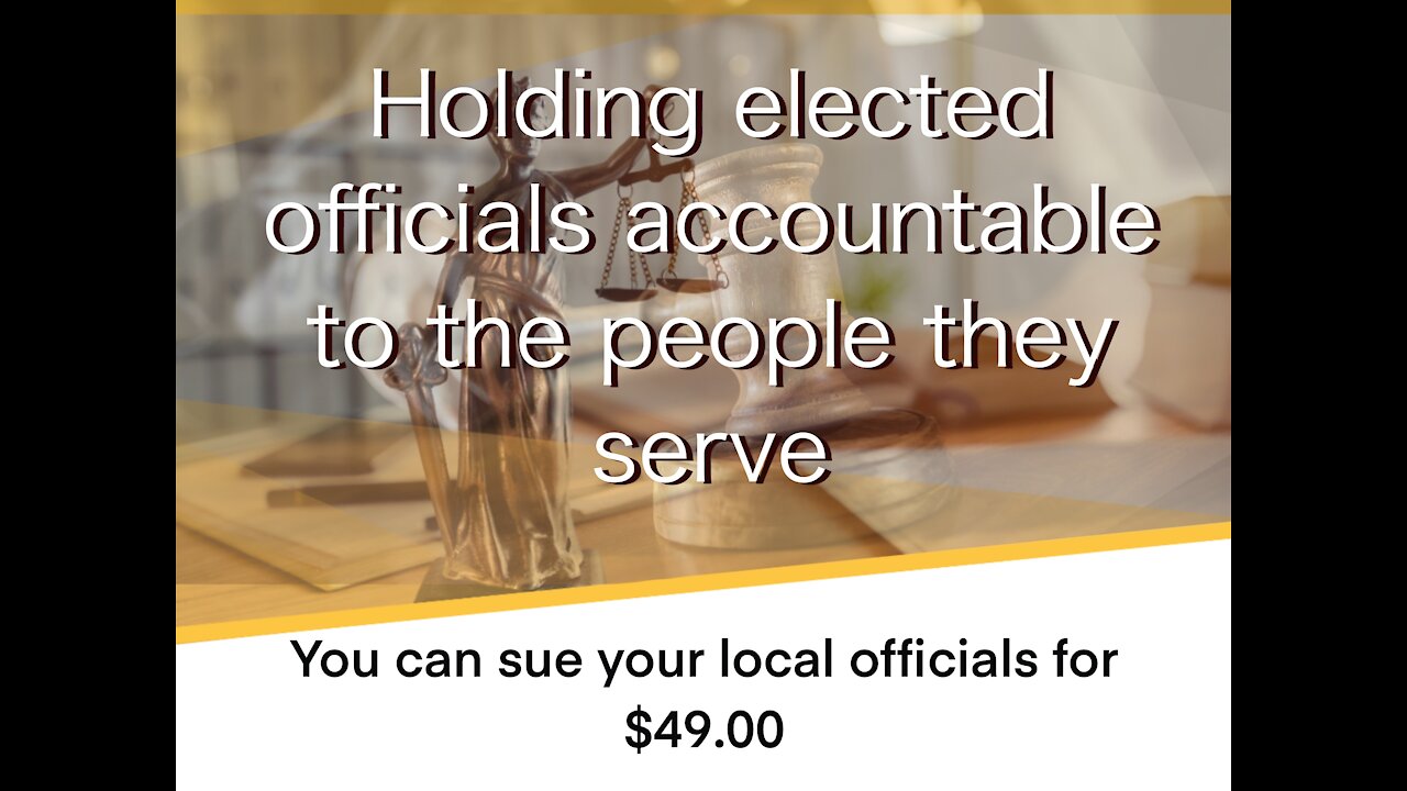 You Can Sue Your Local Officials Pro Se for $49.00