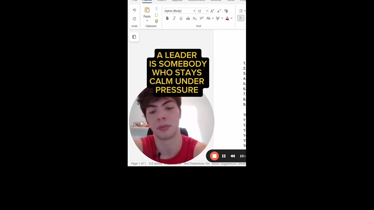 A LEADER IS SOMEBODY WHO IS CALM UNDER PRESSUREš„±