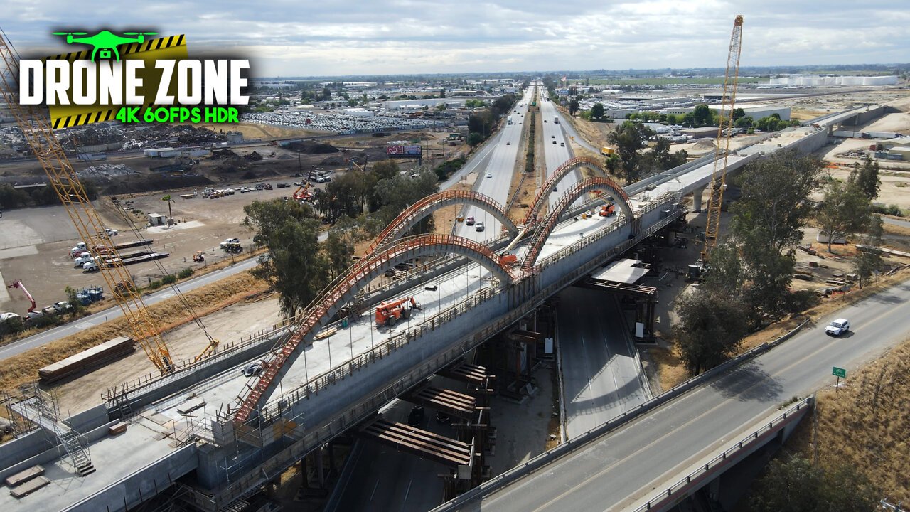 California High-Speed Rail Project Drone Flyover UPDATE - Fresno, CA: 4/16/22 [4K 60FPS HDR]