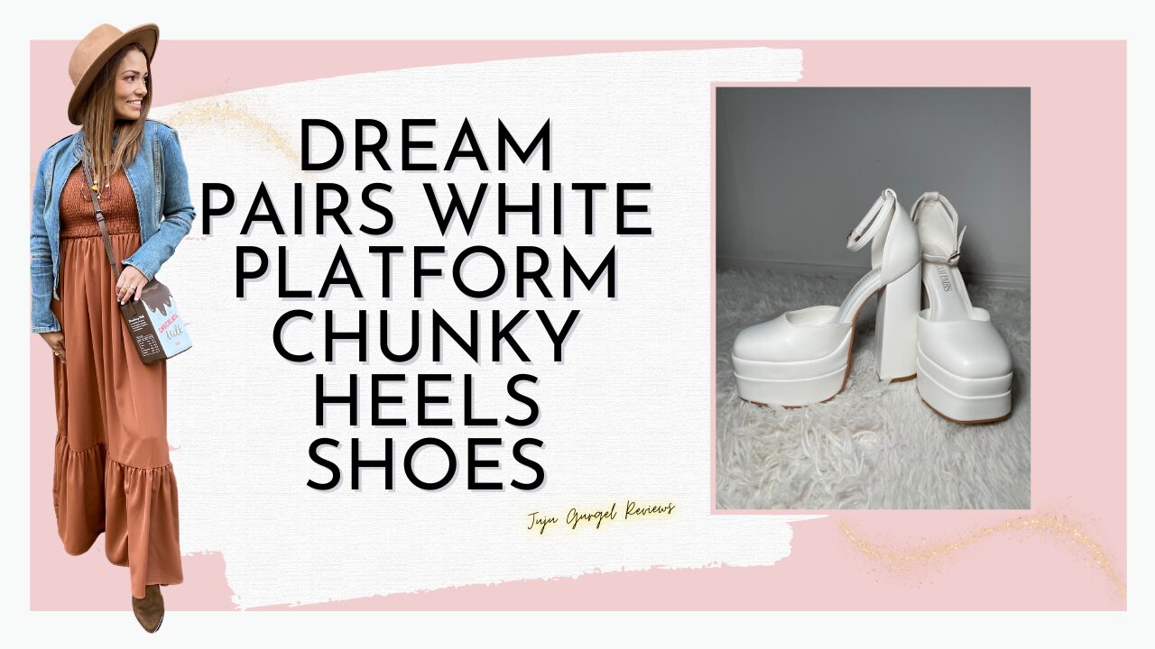 dream pairs white platform chunky heels shoes review