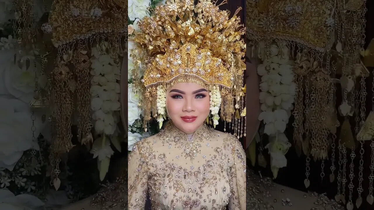 CUTE ! PENGANTIN PAKAIAN SUNTING ADAT PALEMBANG SUMATERA SELATAN #shorts #short #shortvideo