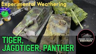 TIGER, PANTHER, JAGDTIGER, Experimental Weathering, Paint Chipping, 1/35 Scale Model Kits