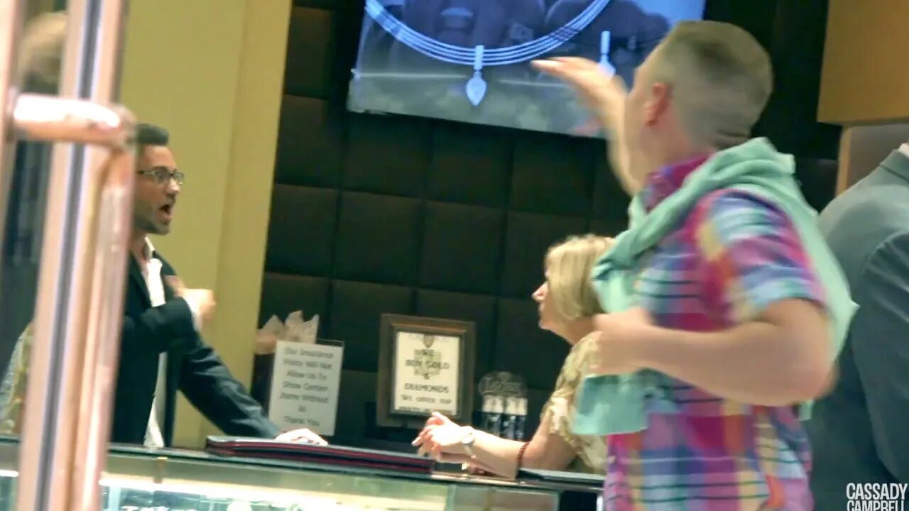 Spoiled Rich Kid Freaks out at his Dad in the Jewelry Store!