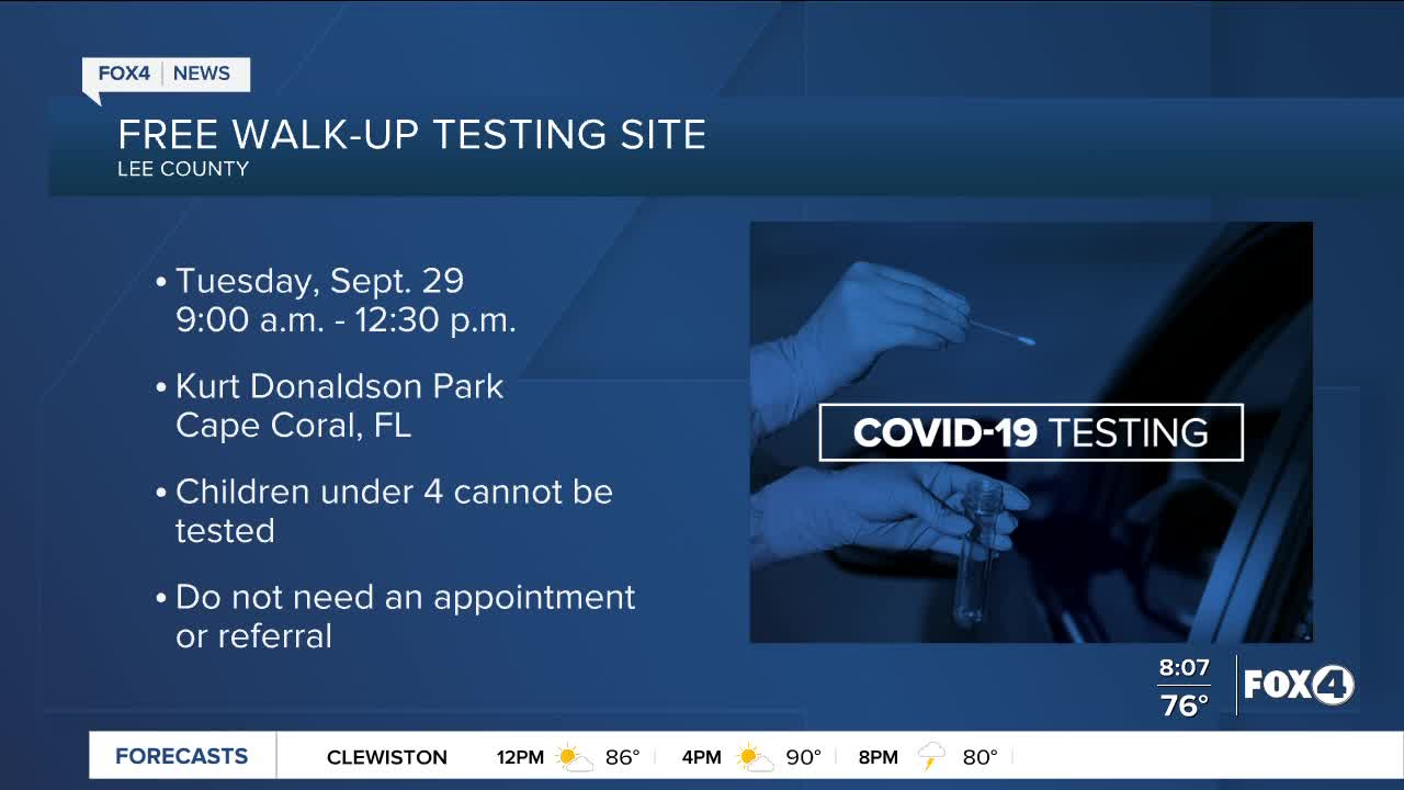 Free COVID-19 testing sites 9/28/20