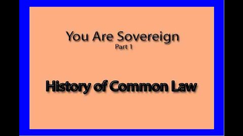 You are Sovereign part 1