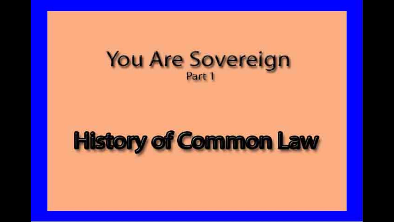 You are Sovereign part 1