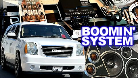 Anatomy of a Boomin' System (walk around) 2 24" Subs 3 Way Mids/Highs Custom Door Pods 10,000 Watts!