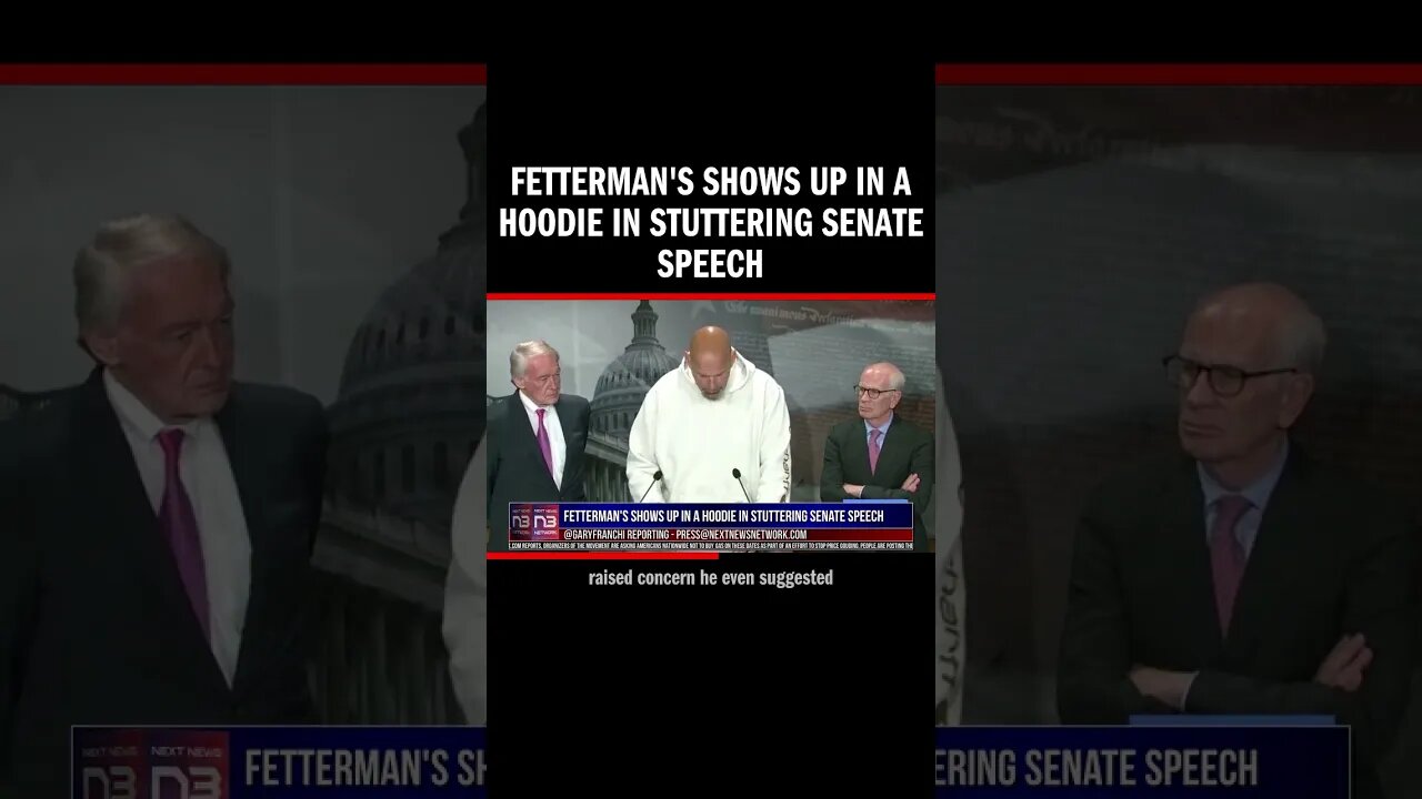 Fetterman's Shows Up in a Hoodie in Stuttering Senate Speech