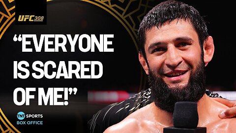 Khamzat Chimaev sends message to UFC rivals after his submission win over Robert Whittaker 🐺 #UFC308