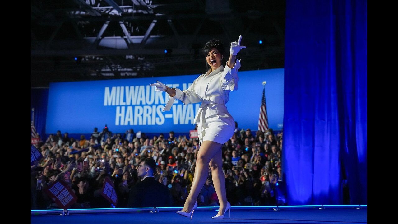 Cardi B endorses Kamala Harris and slams Donald Trump in 2024 Election Rally.