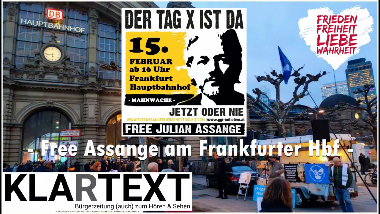 "Free Julian Assange": Protestmahnwache direkt am Frankfurter Hauptbahnhof