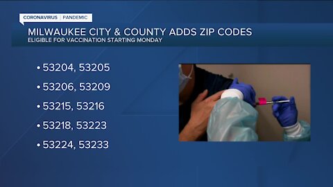 Residents of these 10 Milwaukee Co. ZIP codes will soon be eligible for COVID-19 vaccine