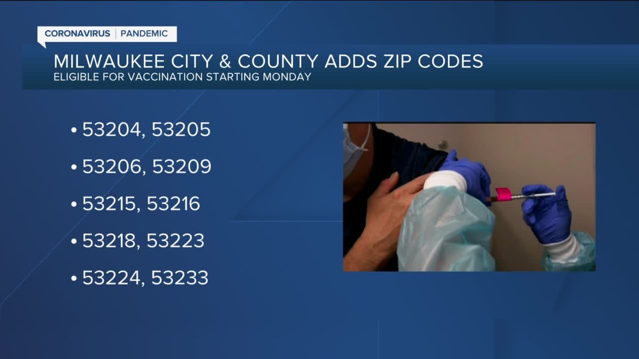 Residents of these 10 Milwaukee Co. ZIP codes will soon be eligible for COVID-19 vaccine