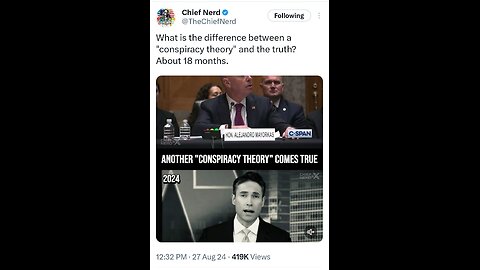 What is the difference between a "conspiracy theory" and the truth? About 18 months