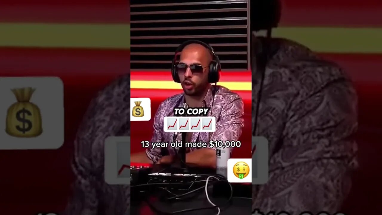 Andrew Tate says he has a student in HU that’s 13 and make 10,000 a month 🤑💰