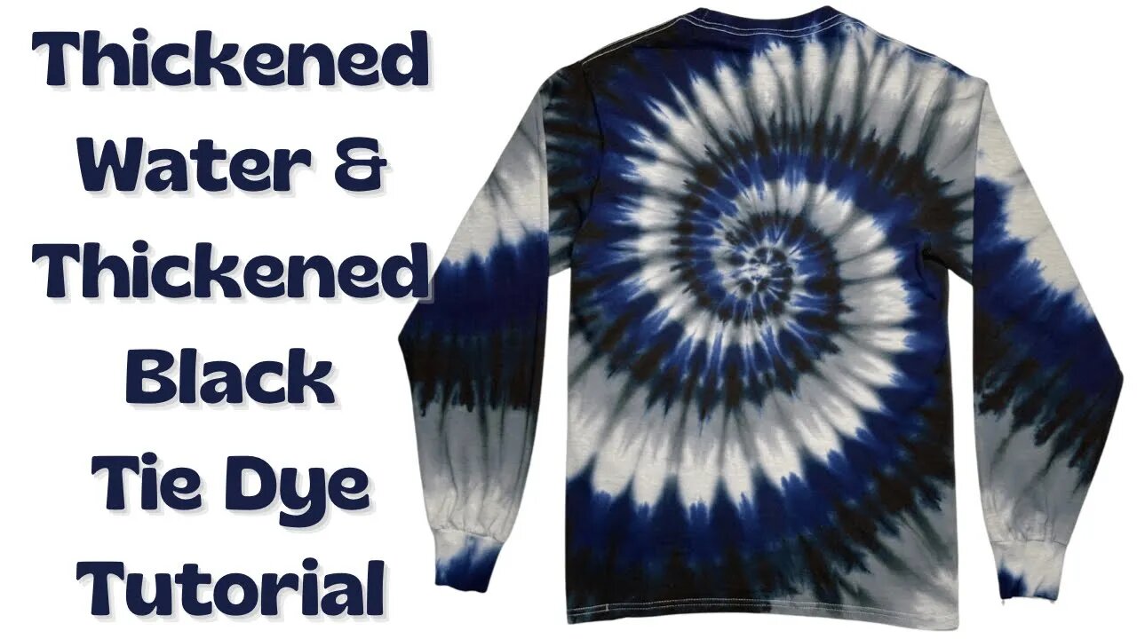 Tie-Dye Designs: Thick Water & Thickened Black Cool Tones Long Sleeve Spiral