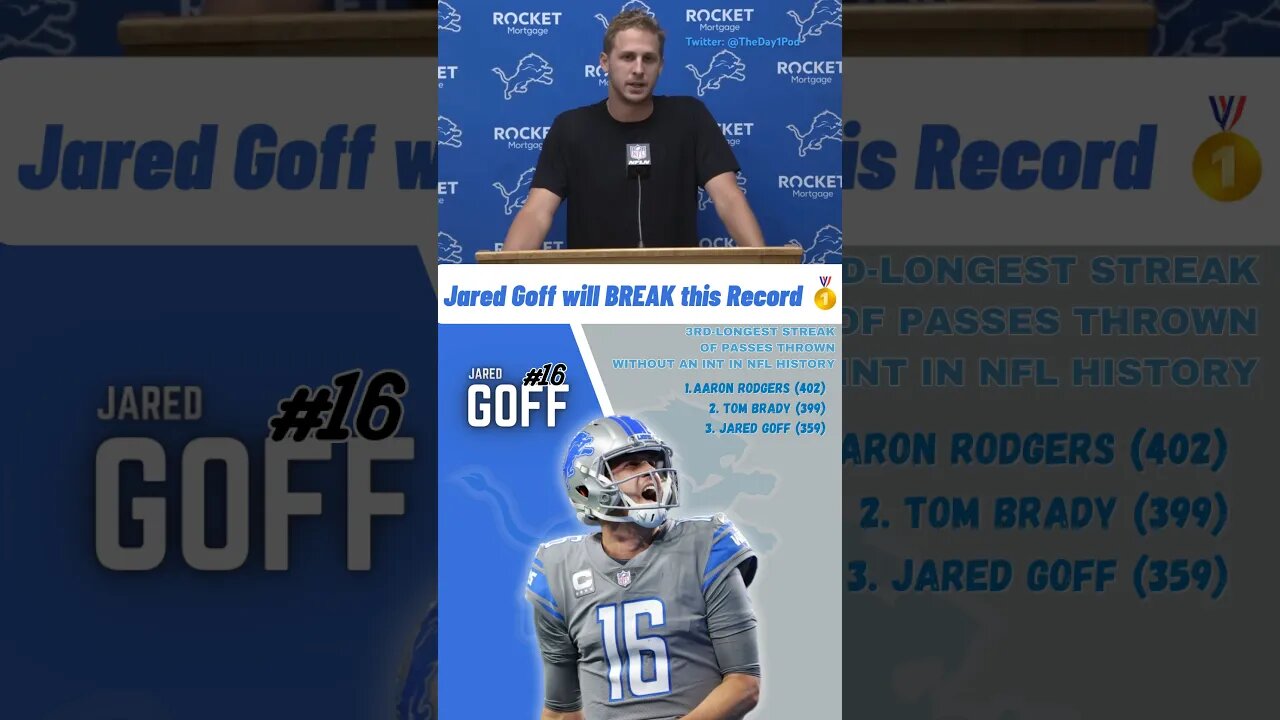 JARED GOFF IS ON TRACK TO HAVE A HISTORICAL SEASON FOR THE DETROIT LIONS 👀🔥 #nfl #lions #shorts