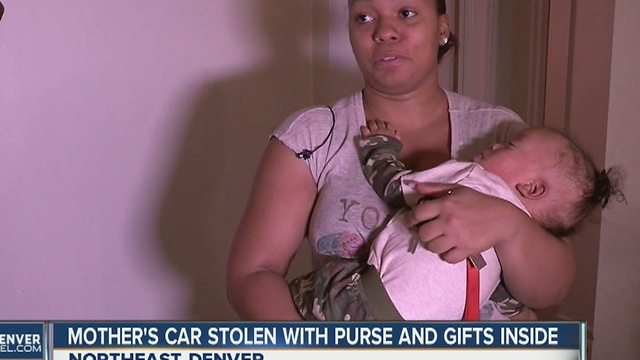 Mother's car stolen with purse and gifts inside