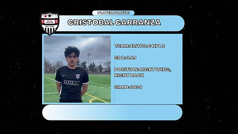 Cristobal Carranza (Elite S.C NPL 2, 3.19 GPA, Class of 2024)