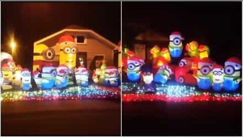 Esta casa está pronta para o Natal... mas só com Minions