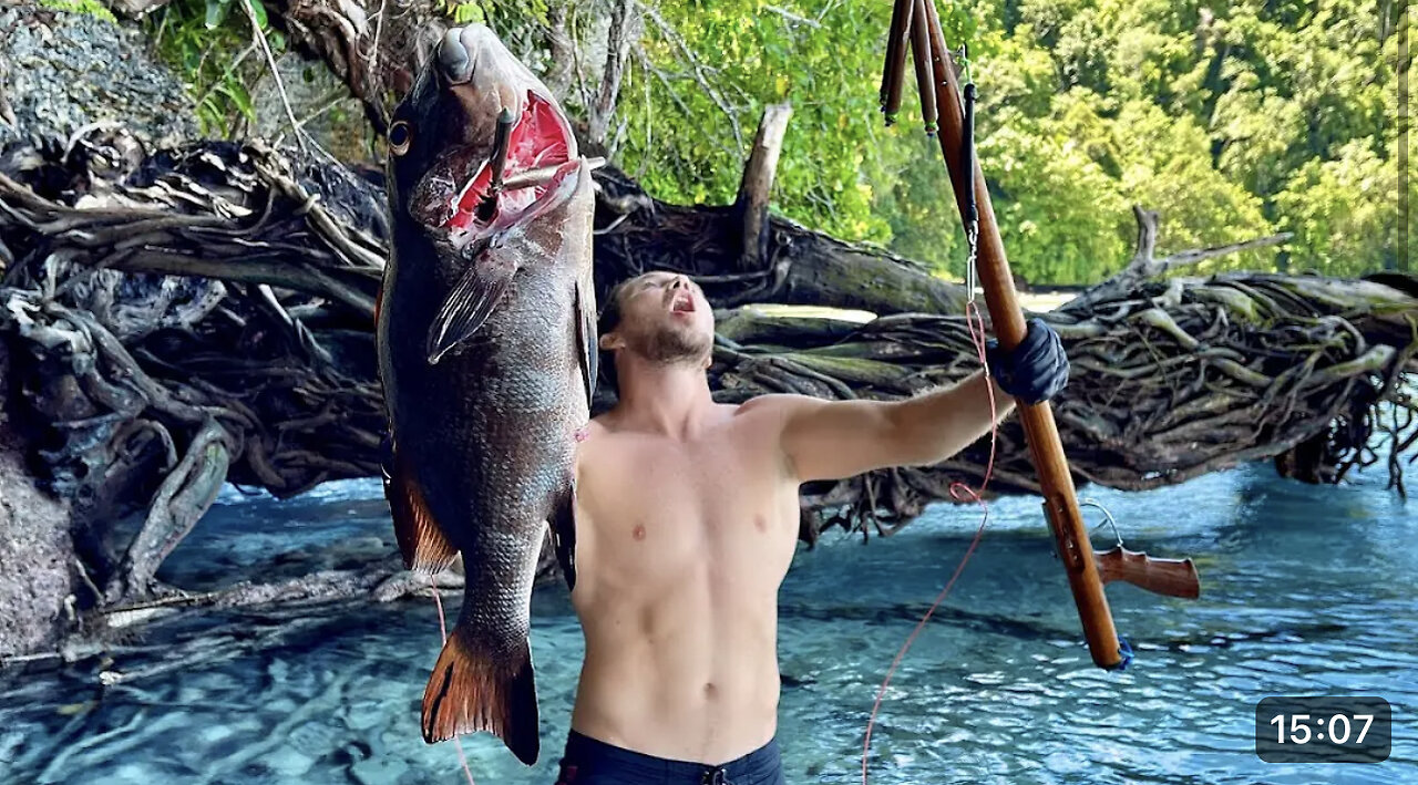 Solo Survival Spearfishing - Catch n Cook Amazing Fish