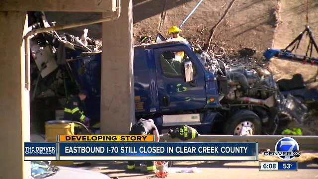 Overpass appears undamaged after fatal I-70 crash involving 18-wheeler; highway partially reopens