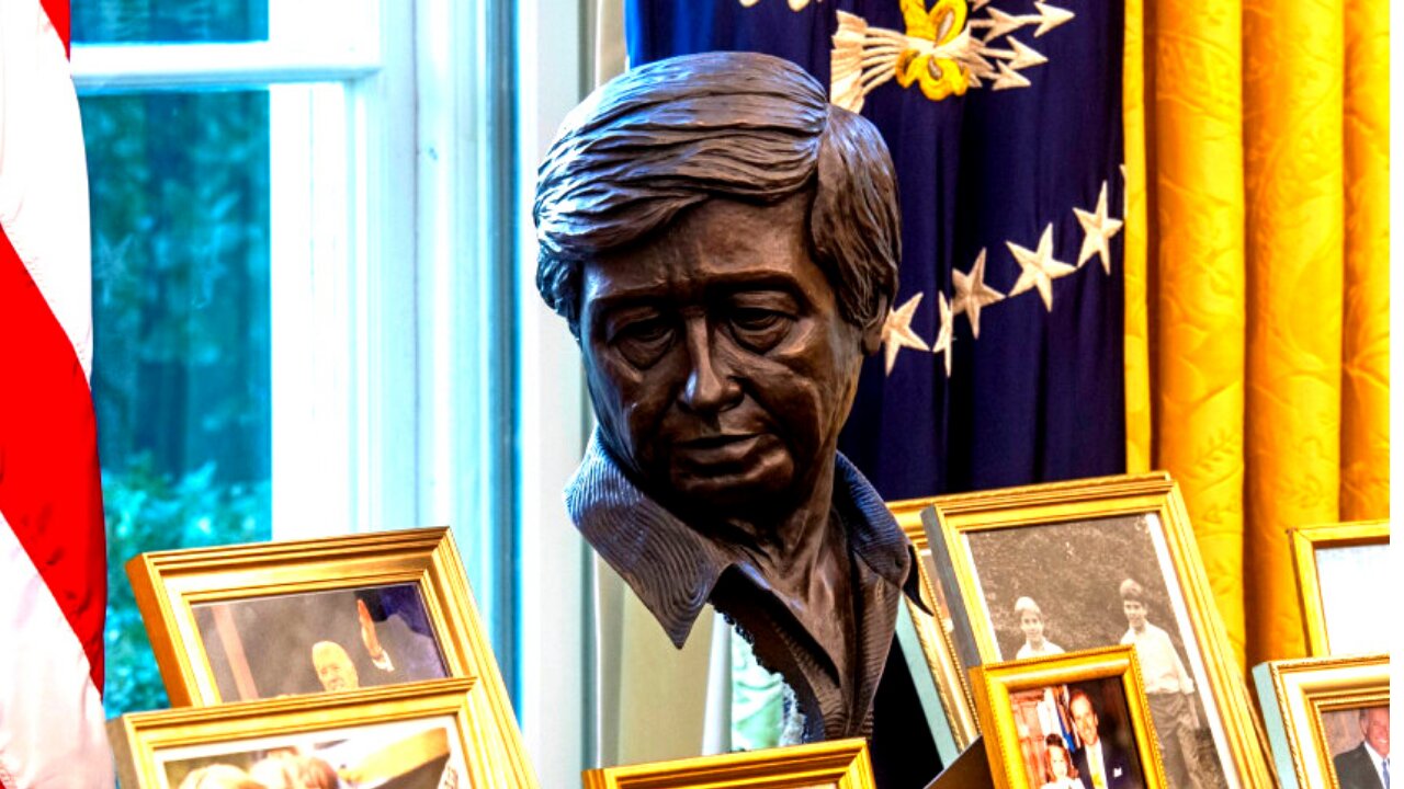 Biden Puts Bust of Anti Illegal Alien Activist in Oval Office